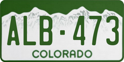 CO license plate ALB473