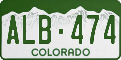 CO license plate ALB474
