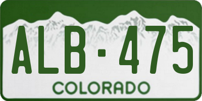 CO license plate ALB475