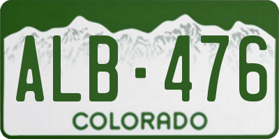 CO license plate ALB476