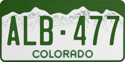 CO license plate ALB477