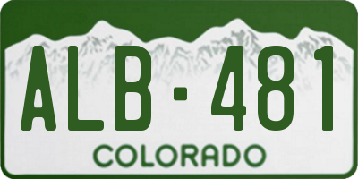 CO license plate ALB481