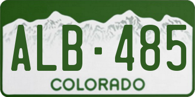 CO license plate ALB485