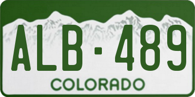 CO license plate ALB489