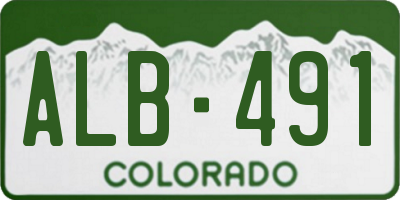 CO license plate ALB491