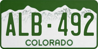 CO license plate ALB492