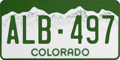 CO license plate ALB497