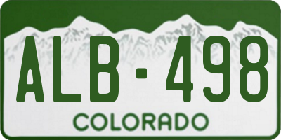 CO license plate ALB498