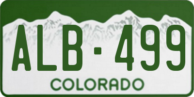 CO license plate ALB499