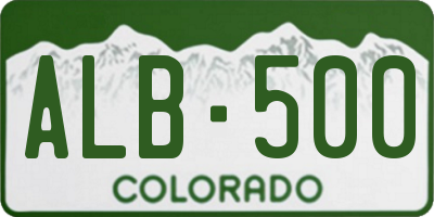 CO license plate ALB500