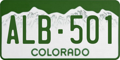 CO license plate ALB501