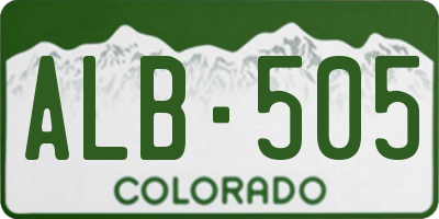 CO license plate ALB505