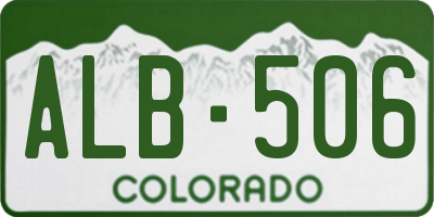 CO license plate ALB506