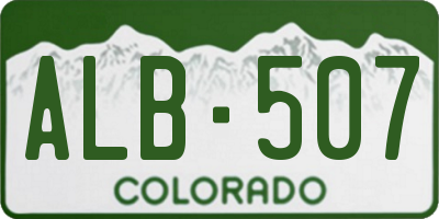 CO license plate ALB507