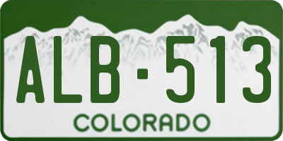 CO license plate ALB513