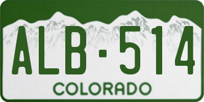 CO license plate ALB514