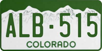 CO license plate ALB515