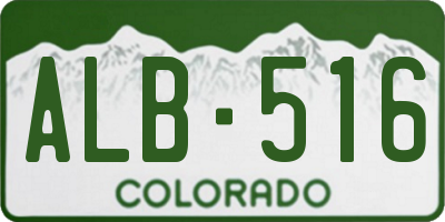 CO license plate ALB516