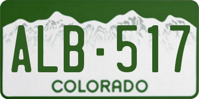 CO license plate ALB517
