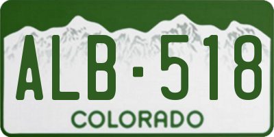 CO license plate ALB518