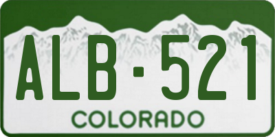 CO license plate ALB521