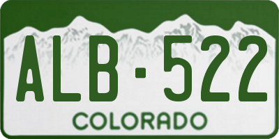 CO license plate ALB522