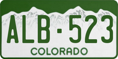 CO license plate ALB523