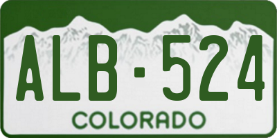 CO license plate ALB524