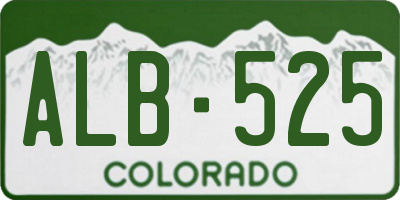 CO license plate ALB525