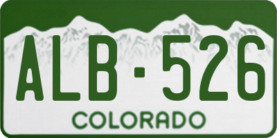CO license plate ALB526