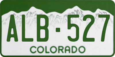 CO license plate ALB527