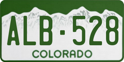 CO license plate ALB528