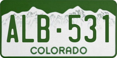 CO license plate ALB531
