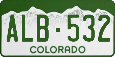 CO license plate ALB532
