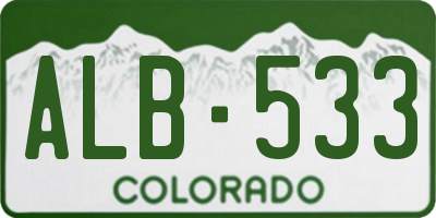 CO license plate ALB533