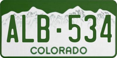 CO license plate ALB534