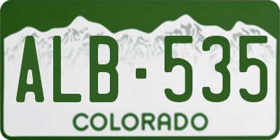 CO license plate ALB535