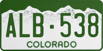 CO license plate ALB538