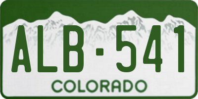 CO license plate ALB541