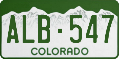 CO license plate ALB547