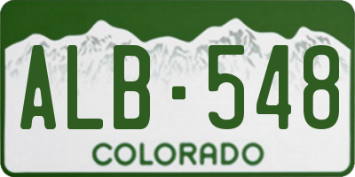 CO license plate ALB548