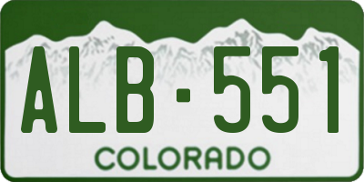 CO license plate ALB551