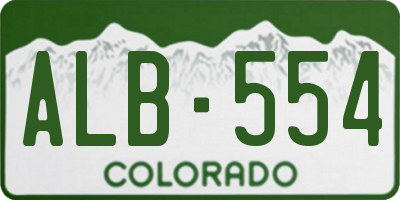 CO license plate ALB554
