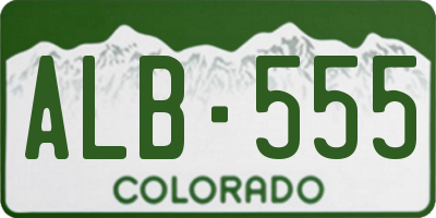 CO license plate ALB555