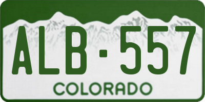 CO license plate ALB557