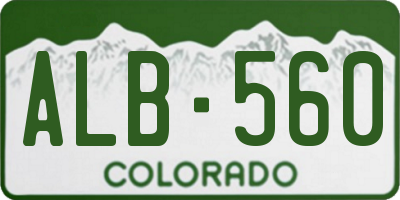 CO license plate ALB560