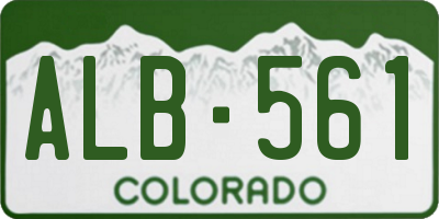 CO license plate ALB561