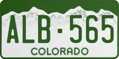 CO license plate ALB565