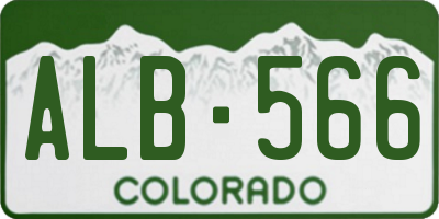 CO license plate ALB566