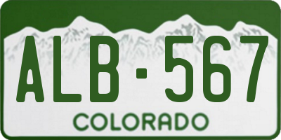 CO license plate ALB567